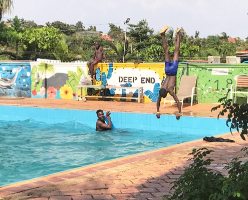 Saturday at the pool in Kampala