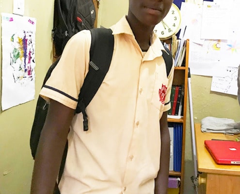 A fromer street child going to school