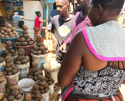 Buying vegetables in Kampala