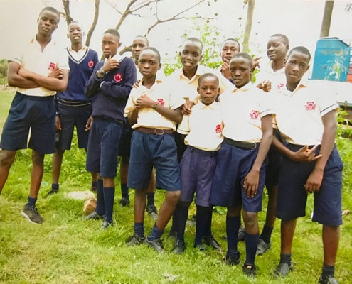 Former street children at school