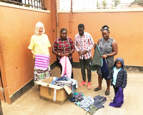 Donated baby clothes for Uganda
