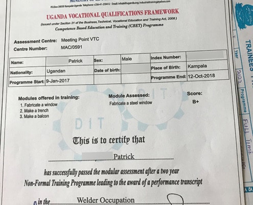 A Welding Certificate