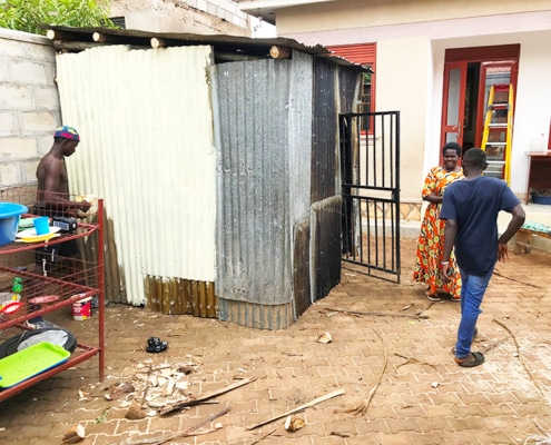 Painting the new outdoor kitchen