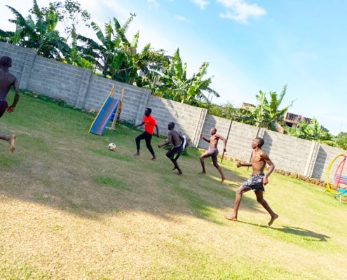 Our boys playing football