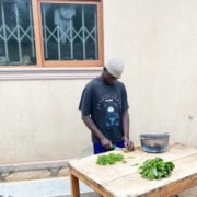 Preparing Sukuma for lunch