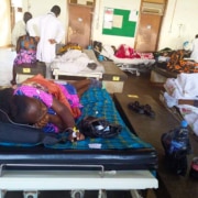 A sick child in hospital in Uganda