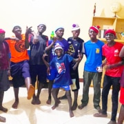 Donated hats distributed to our boys