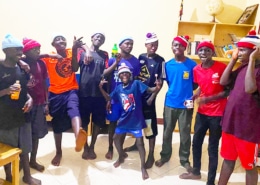 Donated hats distributed to our boys