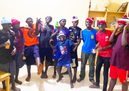 Donated hats distributed to our boys