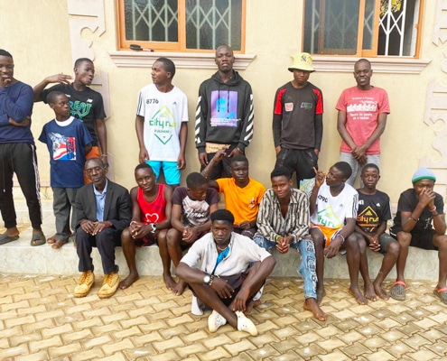 A group of former street boys in Uganda