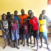 Our charity director with some of our boys