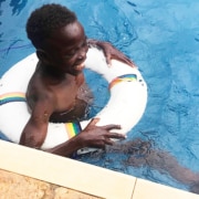 The first ever swim for a street orphan