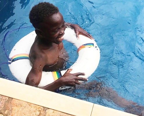The first ever swim for a street orphan