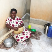 Weaving baskets in Uganda