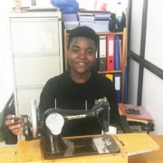 A donated sewing machine in good use