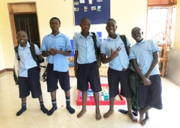 Our boys returning from school