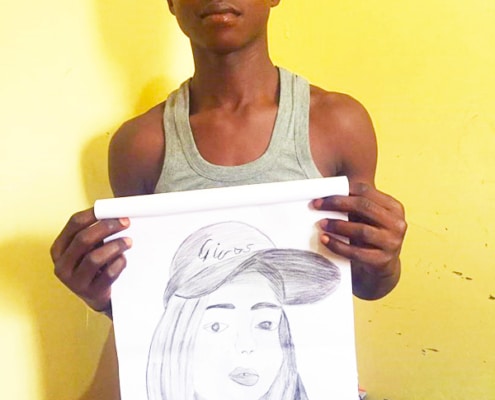 A former street child now a budding artist