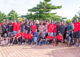 Homes of Promise visitors, staff and boys