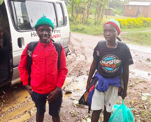 Two former street children visiting their families