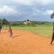 Boys at the charity playing football