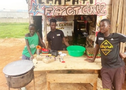 Three former street boys starting a business