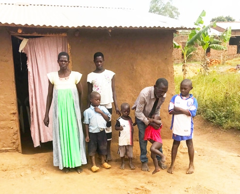 One of the families in Uganda that the charity is helping