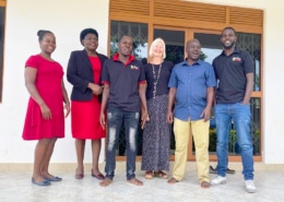 Jane and the charity staff in Uganda