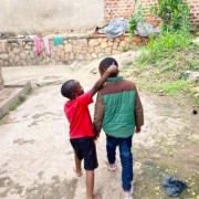 Two young refugee brothers from DRC