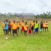 Boys from the charity at football academy