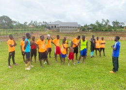 Boys from the charity at football academy