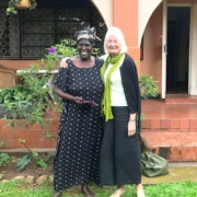 A friend of Jane visiting the charity in Uganda