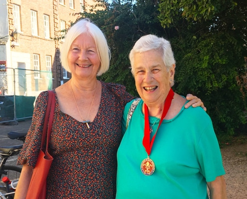Jane with Sue Parks in Exeter
