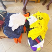 Donated T-shirts arrive in Uganda