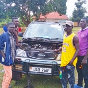Former street child on his mechanics course