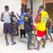 Older boys preparing food at the charity