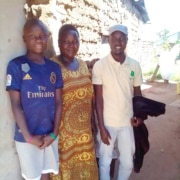 One of the former street children visiting his mother