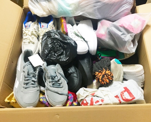 Donations prepared for shipping to Uganda