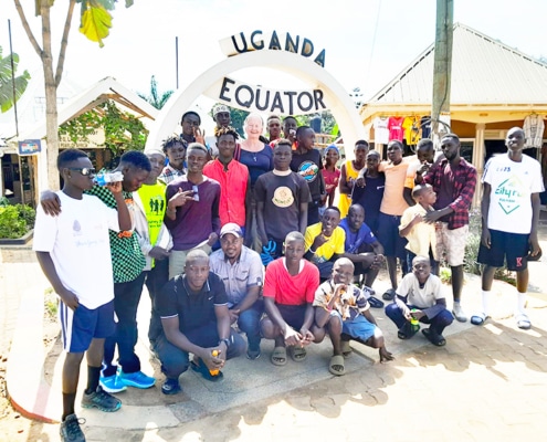 Boys from George's Place at the equator