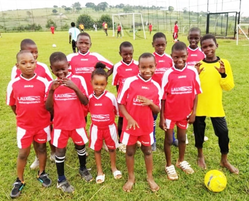 Former street children in their football team