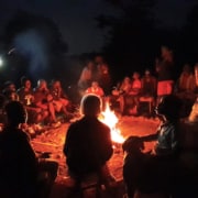 Camp fire for the boys at Homes of Promise