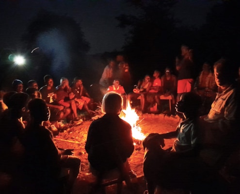 Camp fire for the boys at Homes of Promise