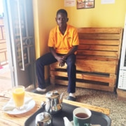 A former street child now working at a cafe