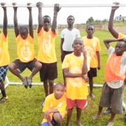 Boys from George's Place at football training