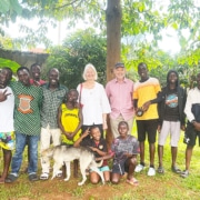 Jane, charity workers and some of the boys at George's Place