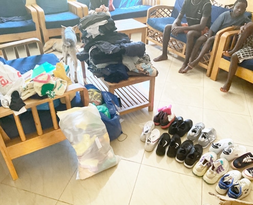 Donated clothes and trainers arrive in Uganda from the UK