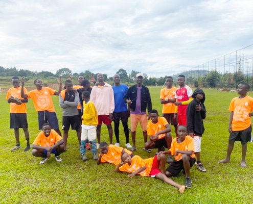 Boys from George's Place at football