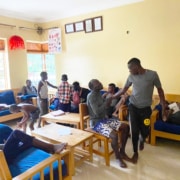 Boys relaxing at George's Place