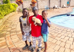 Former children from the streets of Kampala now at the pool together