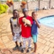Former children from the streets of Kampala now at the pool together