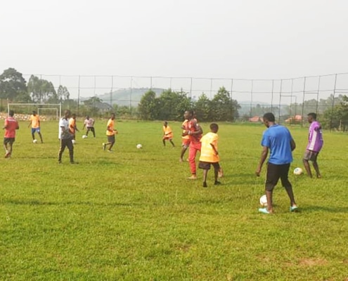 Boys at their football practise